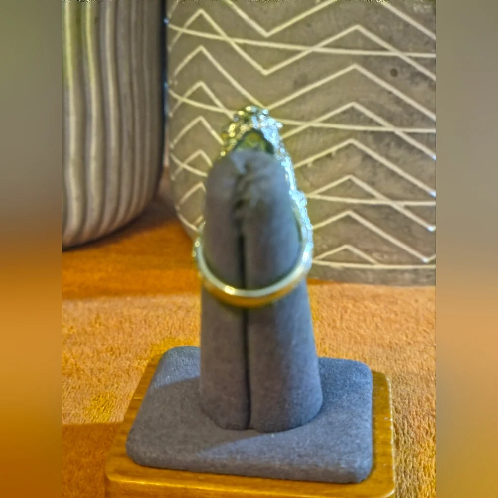 VINTAGE Green Silver Ring - Picture 4 of 4